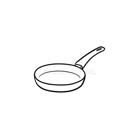 Frying Pan Hand Drawn Sketch Icon. Stock Vector - Illustration of heat, frying: 115075058