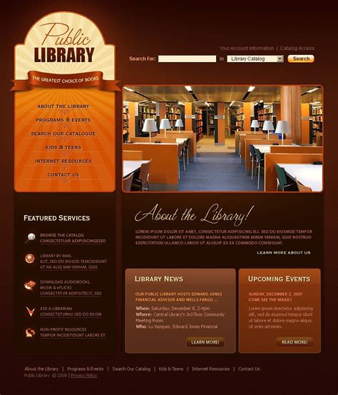 Library Website Template