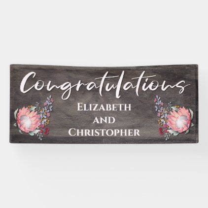 Elegant Floral Watercolor Wedding Congratulations Banner | Zazzle | Wedding congratulations ...