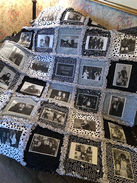 Black White Photo Quilt Family Picture Blanket Picture | Etsy | Photo ...