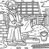 Labor Day Architect With A Blueprint Coloring Page Vector  sketch template