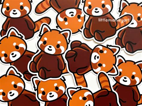 Red Panda Sticker Kawaii Stickers Cute Stickers Bullet - Etsy