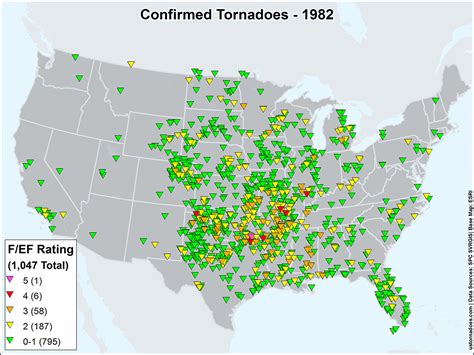 An overview of the modern tornado record, 1950 through present (maps ...