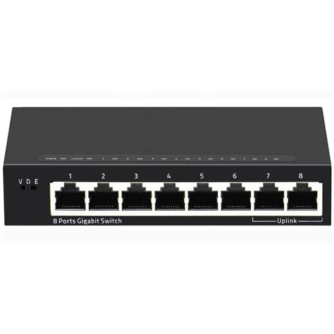 8 Port Gigabit Unmanaged Ethernet Network Switch Plug And Play Fanless Metal Design Shielded ...