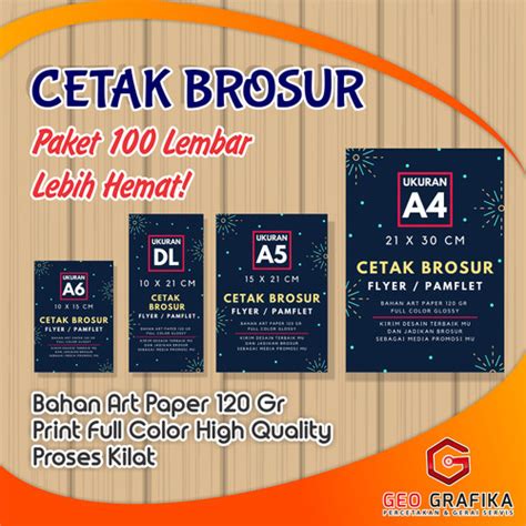 Jual CETAK BROSUR FLYER LEAFLET PAMFLET (PAKET 100 LEMBAR) ART PAPER 120 GR - A6 10 X 15 - Kab ...