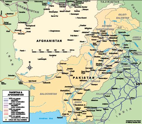 Pakistan & Afghanistan - country map | Country profile | Railway ...