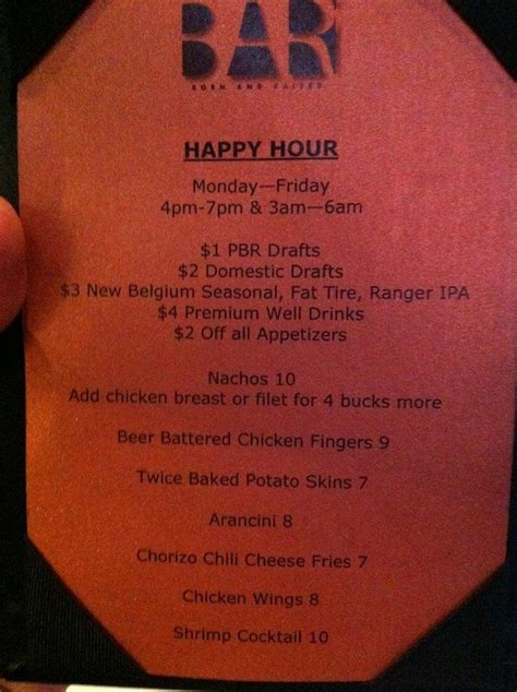 Menu at Born And Raised Las Vegas pub & bar, Las Vegas, S Cimarron Rd