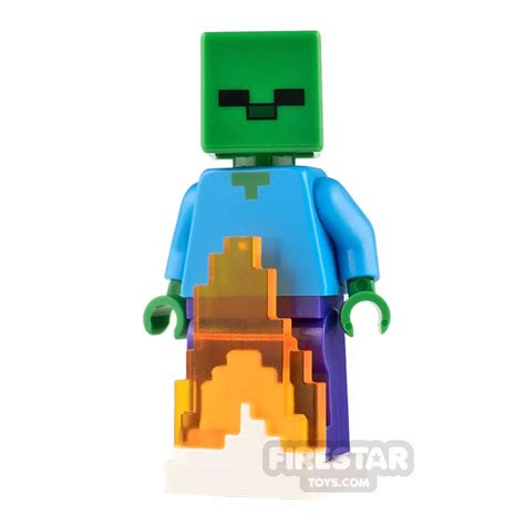 LEGO Minecraft Minifigure Zombie with Fire Base