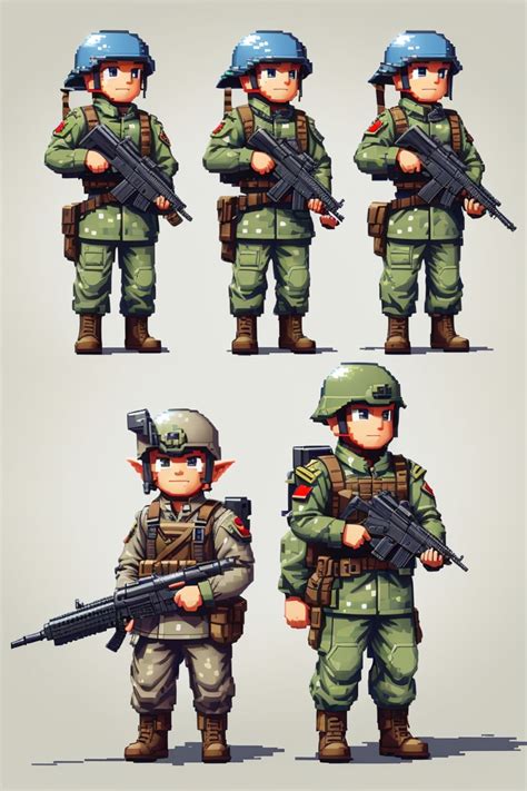 pixel soldier in 3 different modes by HolyBees on DeviantArt