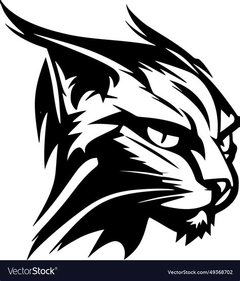 Wildcat - black and white Royalty Free Vector Image