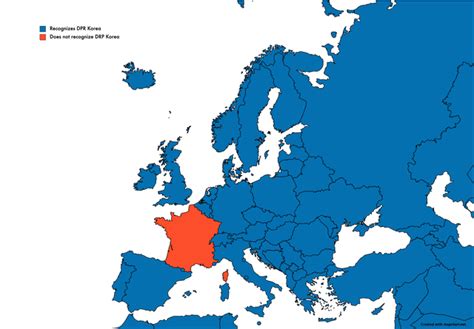 Map of european countries that recognize DPR Korea : r/europe