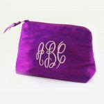 Personalized Monogram Embroidery Silk Makeup Bag