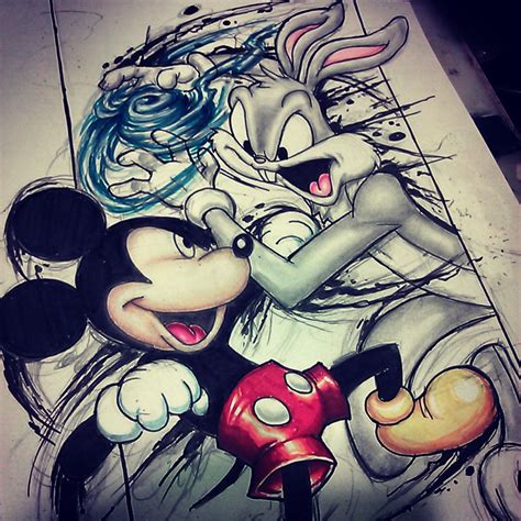 Mickey vs Bugs by 8rtman11 on DeviantArt