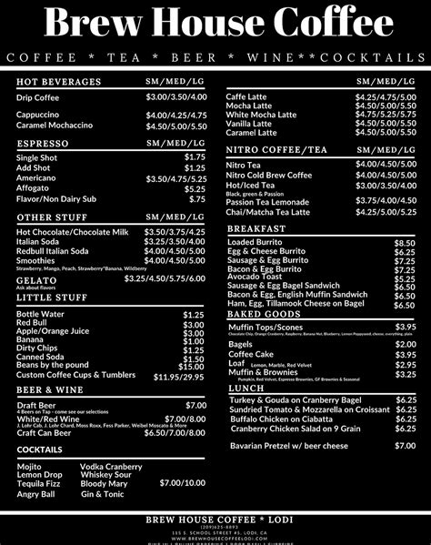 Our Menu | Brew House Coffee