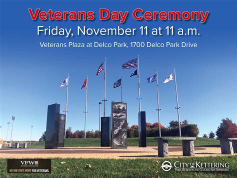 Veterans Day Ceremony - November 11 at 11:00 a.m. - Kettering