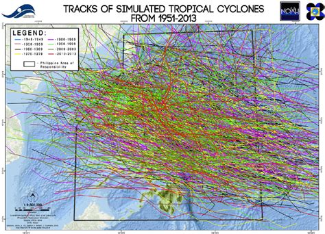 Tracks of tropical cyclones that entered the Philippine Area of... | Download Scientific Diagram