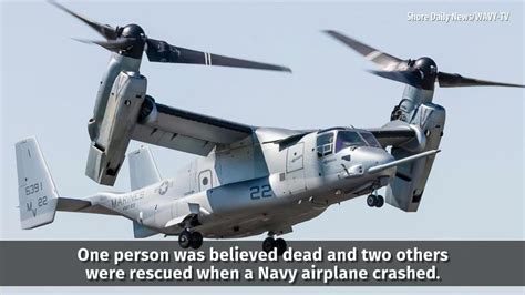 Navy plane crash results in 1 dead, 2 rescued