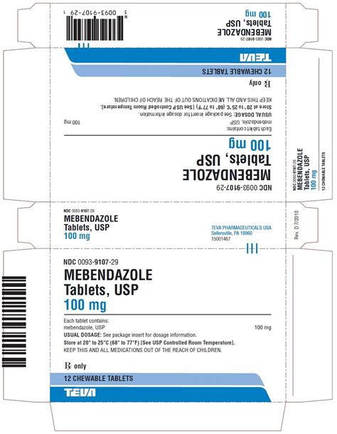 Mebendazole - FDA prescribing information, side effects and uses