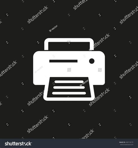 Printer Vector Icon White Illustration Isolated Stock Vector (Royalty ...