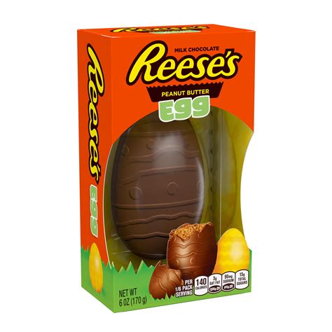 REESE'S, Milk Chocolate Peanut Butter Egg Candy, Easter, 6 oz, Gift Box ...