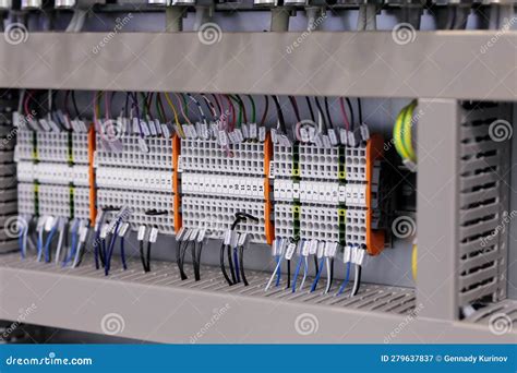 Rackmount PLC Control Panel Wiring Close Up Stock Image - Image of industry, line: 279637837