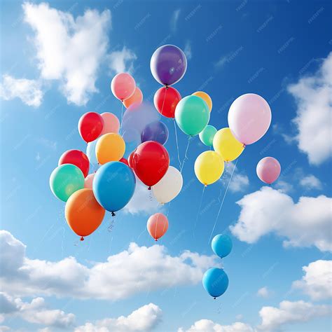 Premium AI Image | Balloons in the Blue Sky