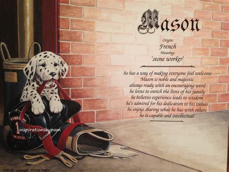 Mason First Name Meaning Art Print-Name