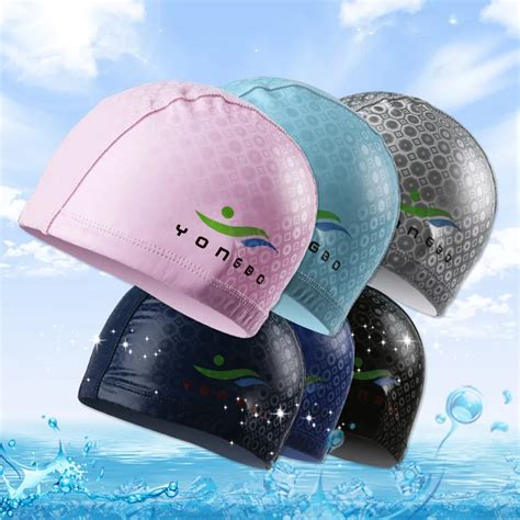 2017 High Quality PU Leather Ear Protection Swimming Cap Adult Men ...