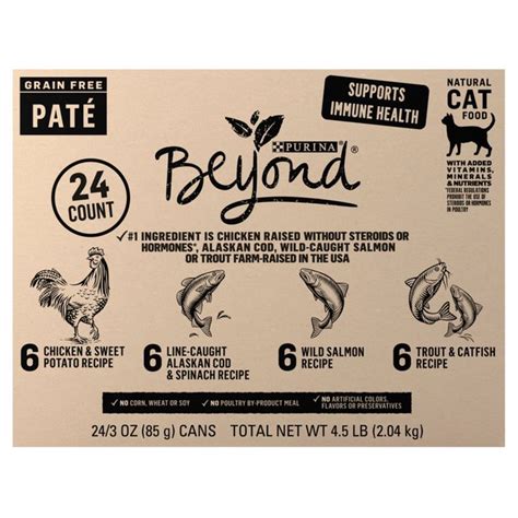 Purina Beyond Grain-Free Pate 4 Flavors Variety Pack Canned Cat Food, 3-oz, case of 24 - Chewy.com