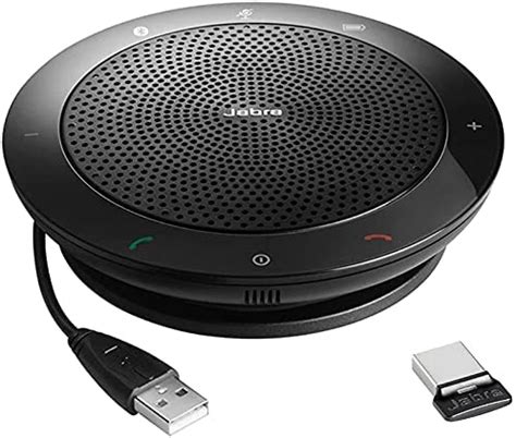 Jabra Speak 510+ Wireless Portable Bluetooth Speaker with Link 370 Adapter - Holds Meetings ...