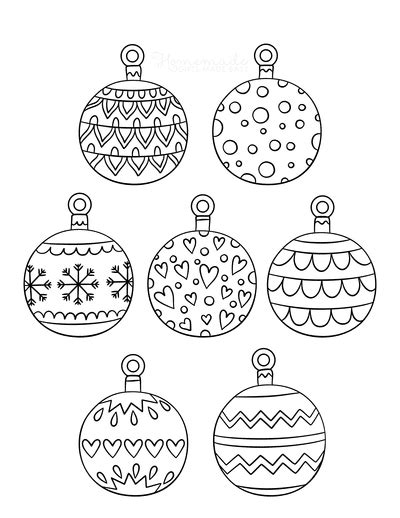 Printable Christmas Ornaments, Coloring Pages, & Blank Templates