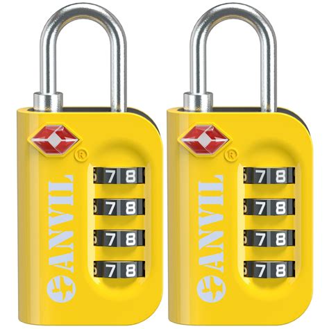 ANVIL TSA Approved Luggage Lock - 4 Digit Combination, 10,000 Combinations, Easy-Read Password ...