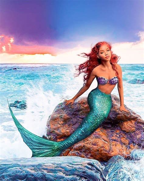 My Halle Bailey Ariel art version 🧜🏽‍♀️ I’m sooo happy with Ariel omg *-* she gonna be a ...