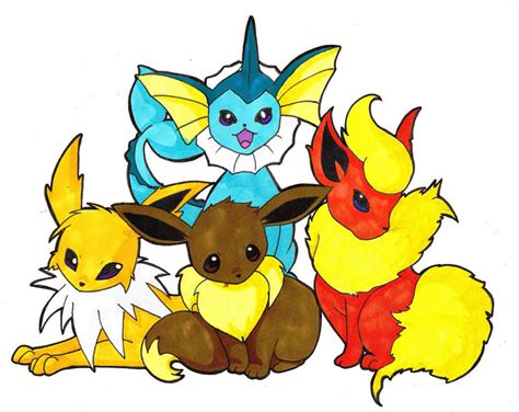 Eevee stone evolutions by Mischief-Moose on DeviantArt