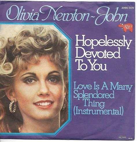 Olivia Newton-John - Hopelessly Devoted To You (1978, Solid Centre ...