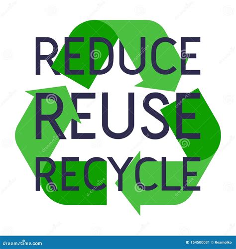 Recycle Sign with Reduce Reuse Recycle Slogan Vector Illustration. Stock Vector - Illustration ...