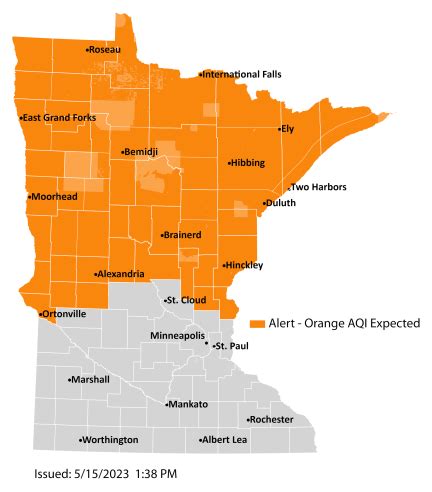 Air quality alert issued due to wildfire smoke for northern Minnesota in effect for Tuesday, May ...