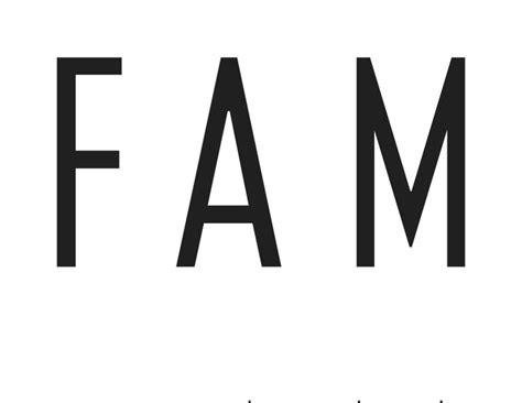 the word fam in black on a white background