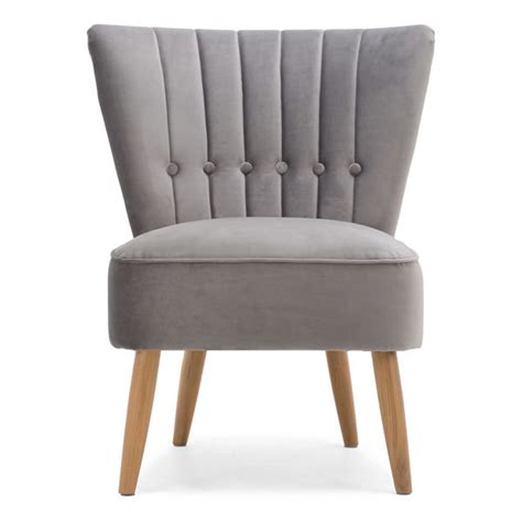 Velvet Cocktail Chair - Grey | 20th Century Props