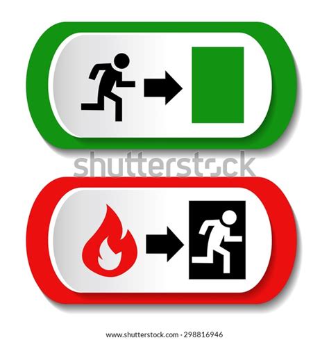 Vector Fire Exit Signs Stock Vector (Royalty Free) 298816946 | Shutterstock