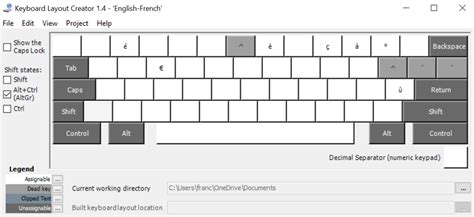 QWERTY Keyboard Layout for French (Windows)
