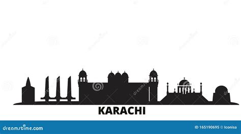 Pakistan, Karachi City Skyline Isolated Vector Illustration. Pakistan ...