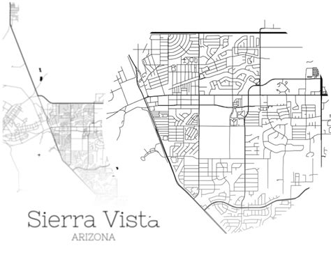 Sierra Vista Map INSTANT DOWNLOAD Sierra Vista Arizona City | Etsy