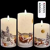 Amazon.com: Snowman LED Flameless Candles Battery Operated Pillar ...