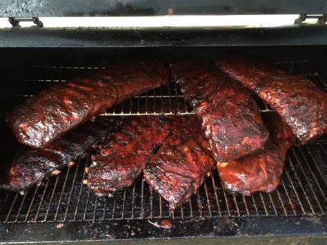 BBQ Ribs Southern style smoked St Louis cut pork ribs.