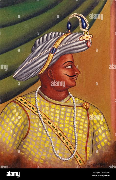 Tipu Sultan painting Srirangapatnam Seringapatam Karnataka India Stock ...