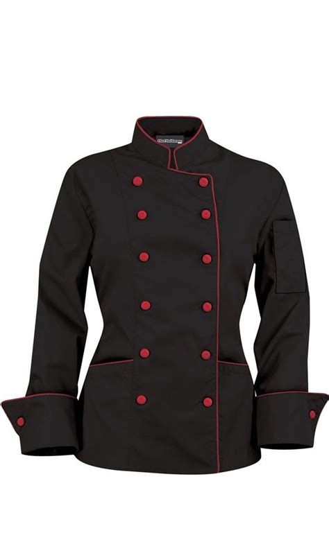 Women's Traditional Fit Chef Coat with Black Piping, Women's Chef Coats ...