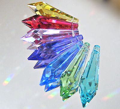 Swarovski Crystal Rainbow of Icicle Prism Ornaments, Set of 7 Colors ...