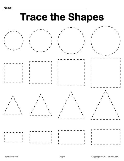 Trace Shapes Free Printable - Printable Word Searches