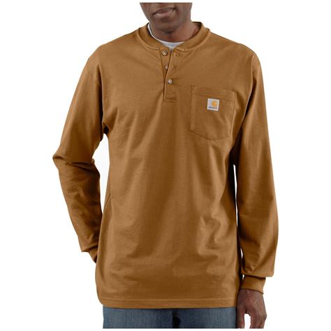 Men's Carhartt® Workwear Long-sleeve Pocket Henley - 215680, T-Shirts at Sportsman's Guide